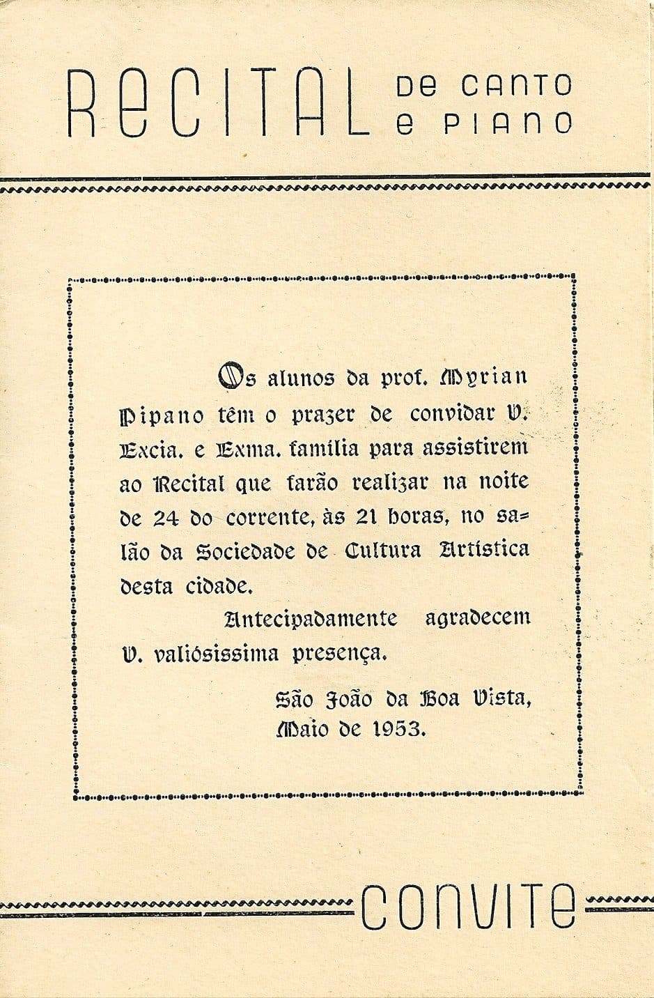 Convite de um recital no Theatro — registro da intensa vida musical da casa.