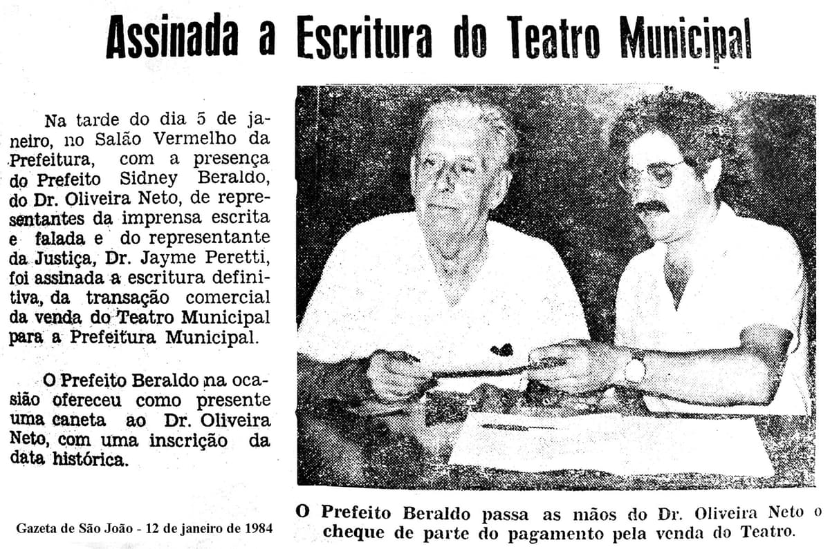 A escritura do Theatro Municipal, em registro de imprensa.