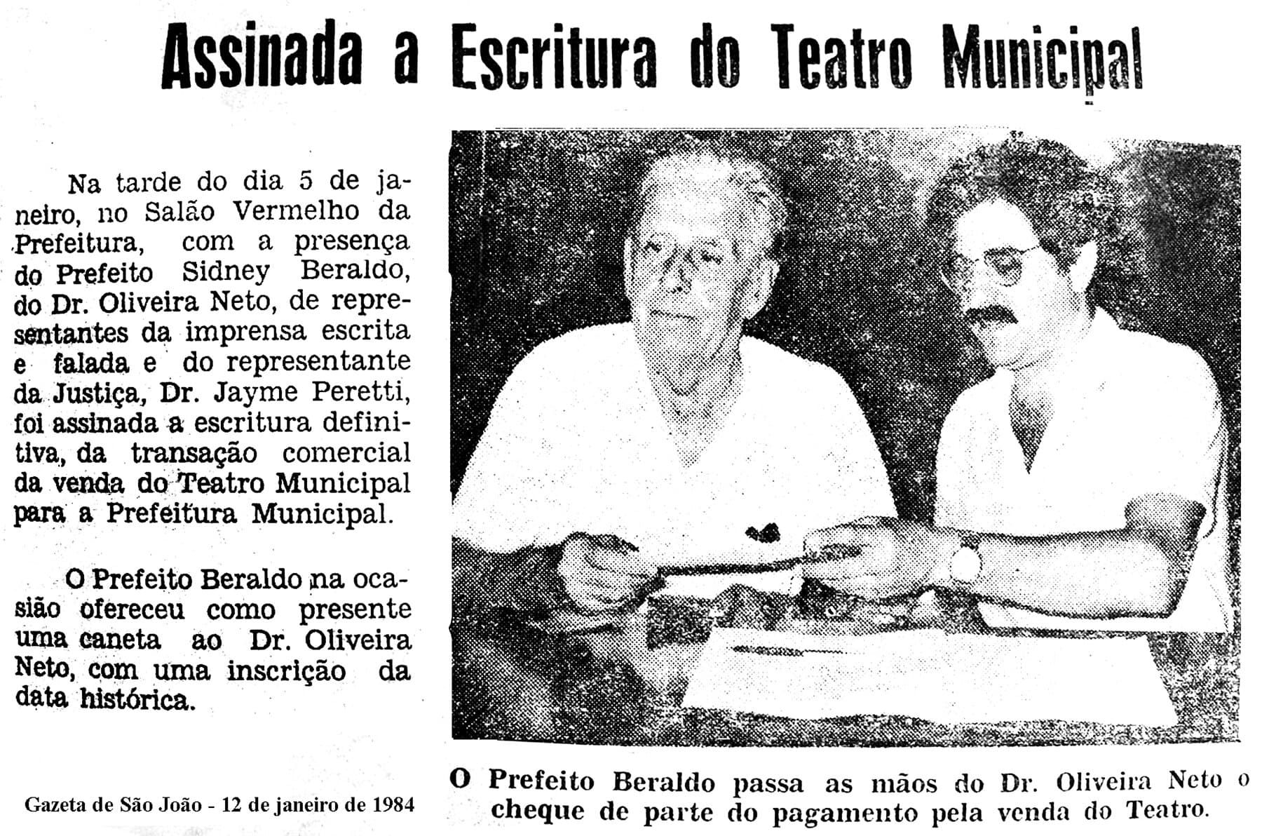 A escritura do Theatro Municipal, em registro de imprensa.