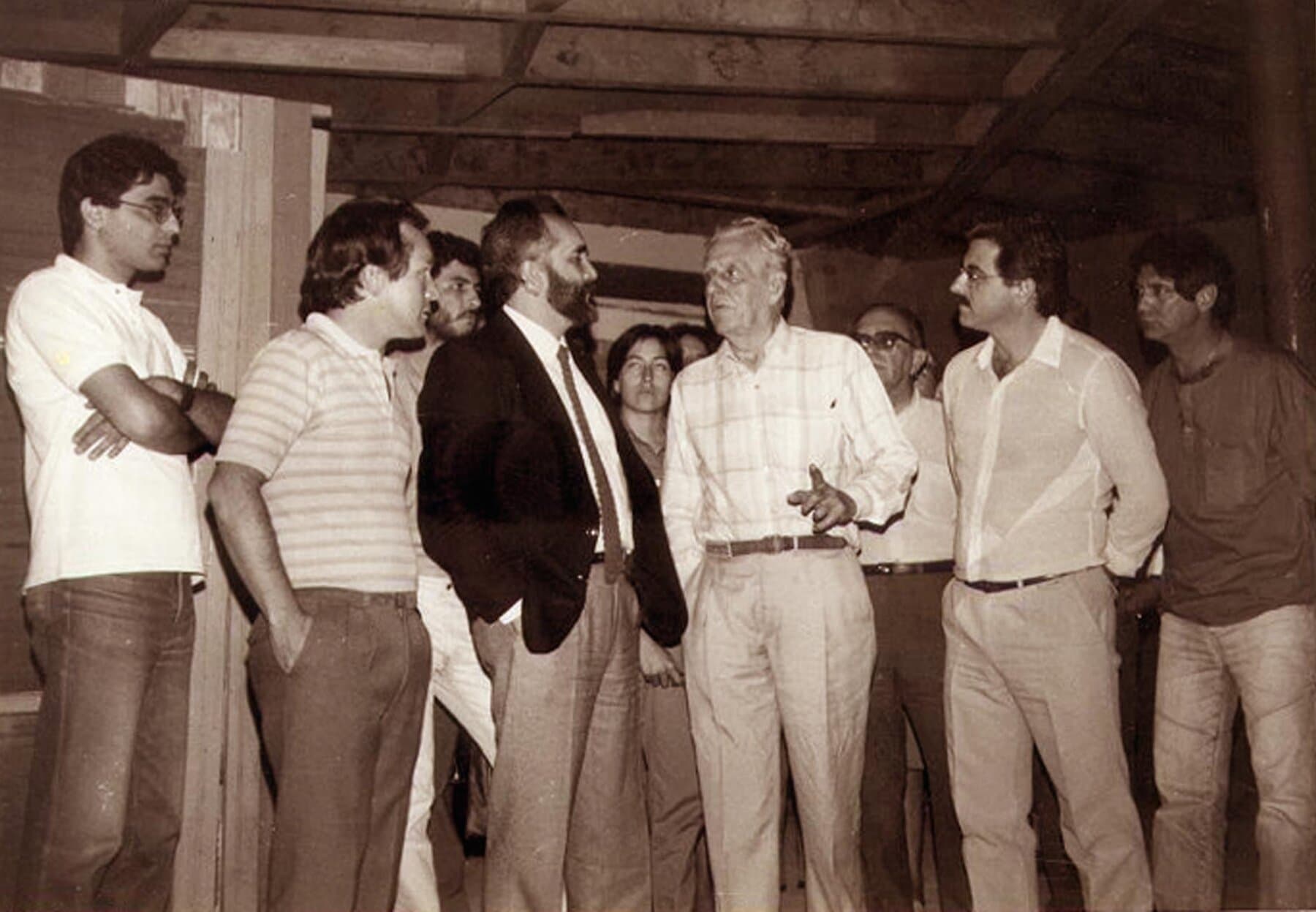 Jorge Cunha Lima, Oliveira Neto e Sidney Beraldo e a equipe ligada à preservação do Theatro.