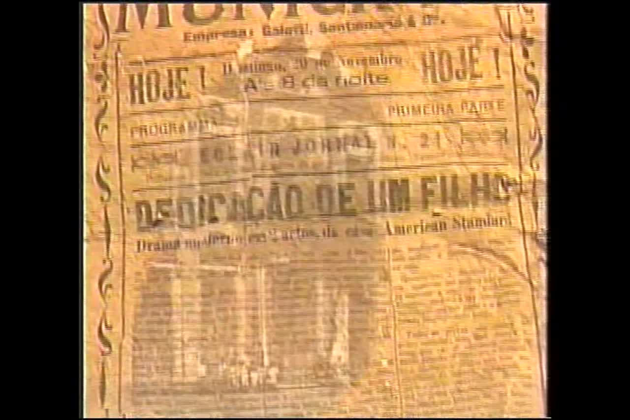 Cartela de abertura do filme Olhares, sobre o Theatro Municipal de São João da Boa Vista.